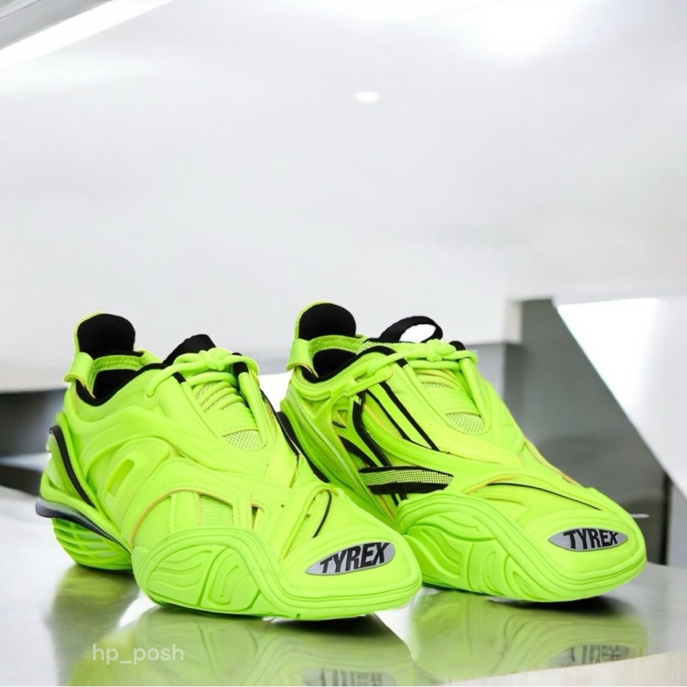 BALENCIAGA TYREX NEON YELLOW SNEAKERS AUTHENTIC NEW IN BOX SIZE 36